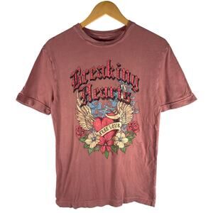 Full Tilt Y2K Breaking Hearts Rhinestone T-shirt Woman’s S - Preppy Love Casual